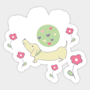 Puppy on a Walk Sticker